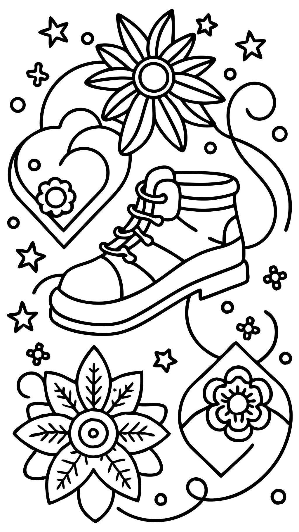 coloring page of shoes